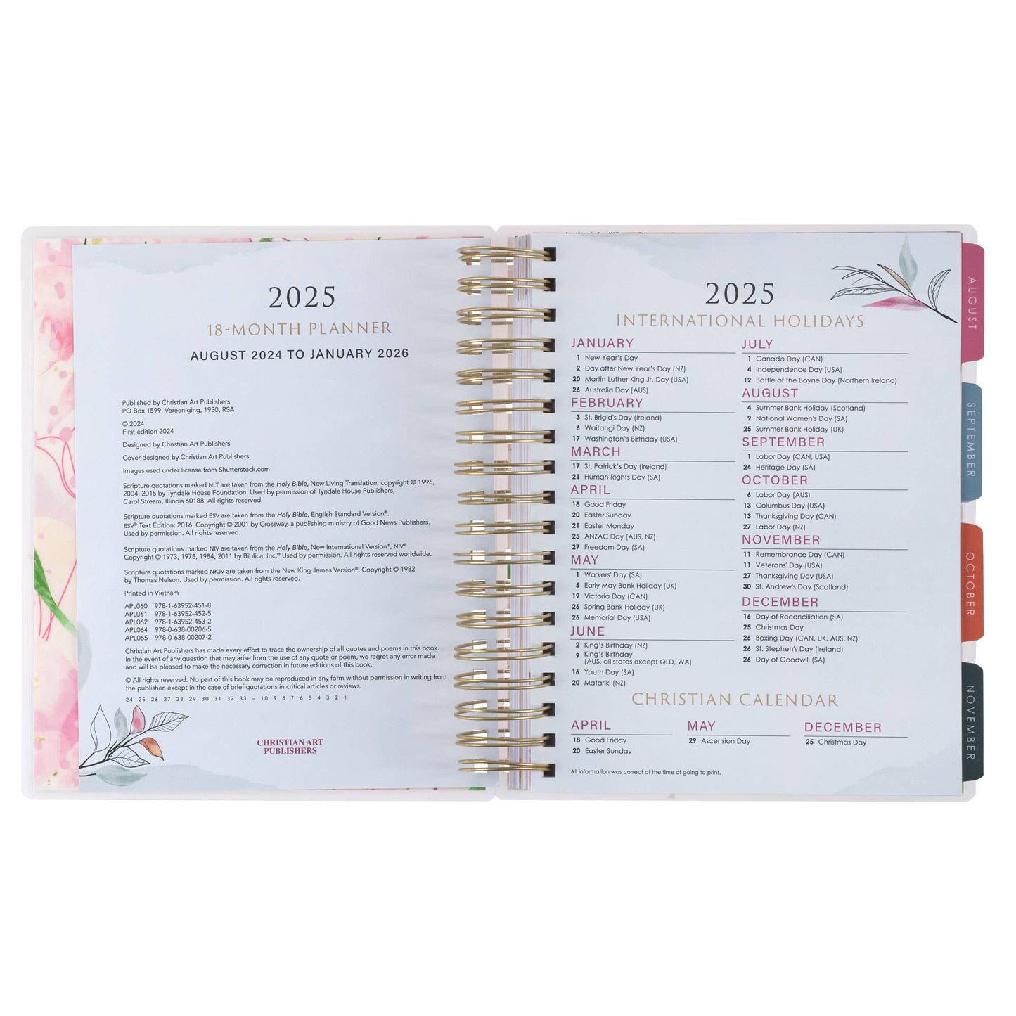 2025 Wire 18 Month Planner God Refreshes My Soul Ps. 23:3