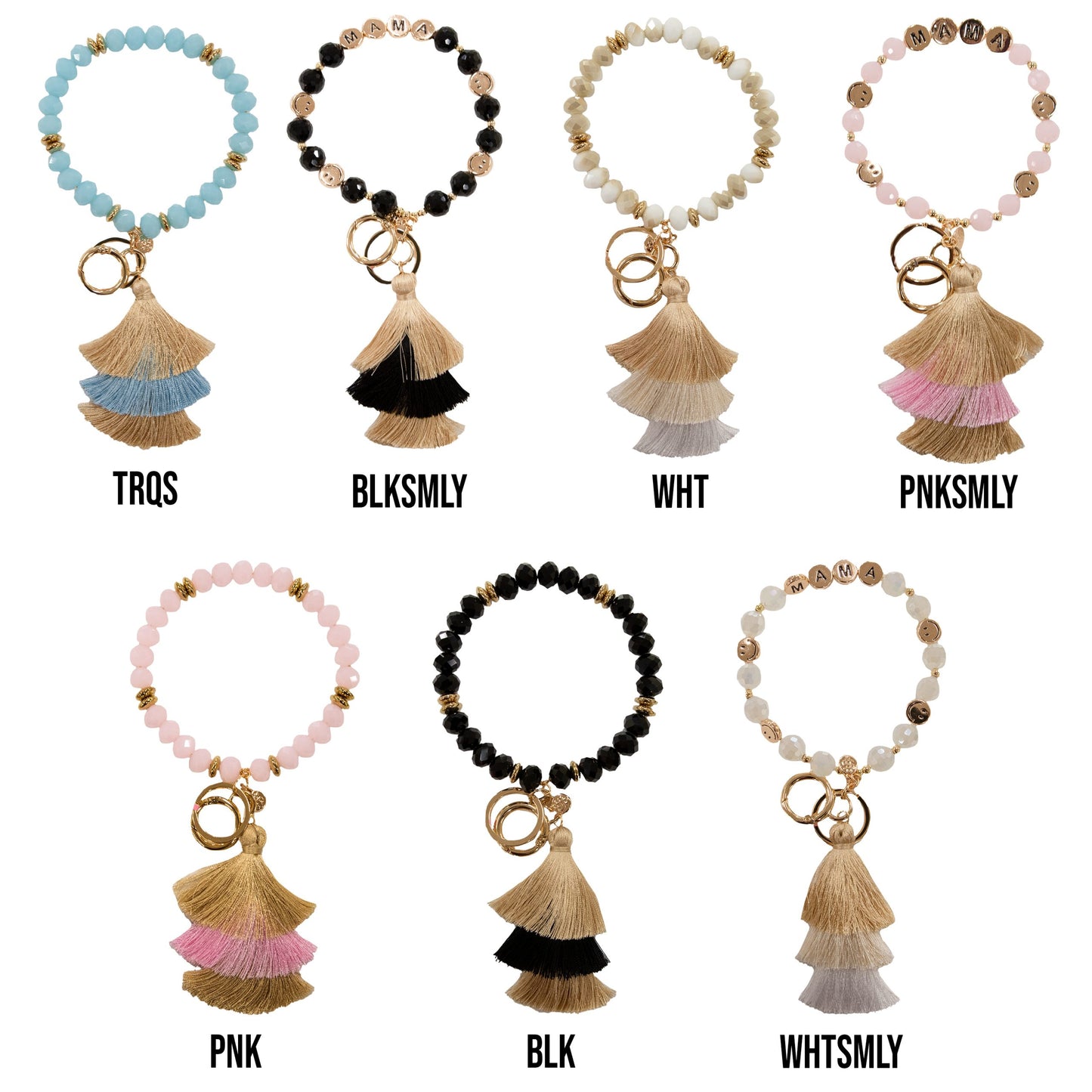 Crystal Bangle Bead Keychains