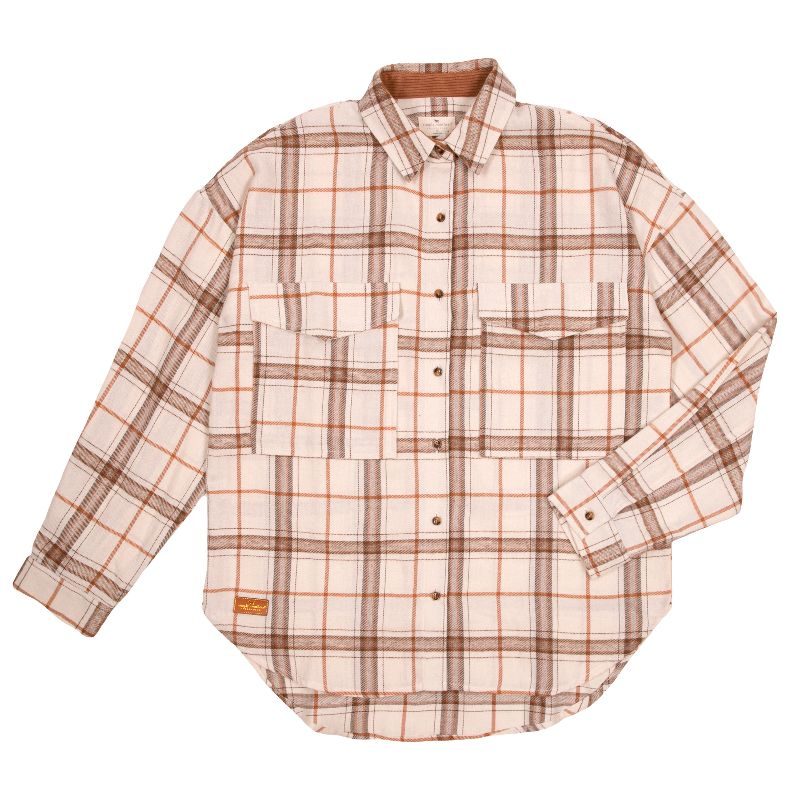 Plaid Shacket - Pearl