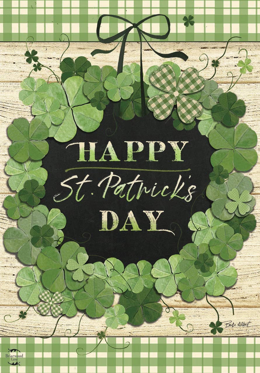 Lucky Wreath St. Patrick's Day House Flag