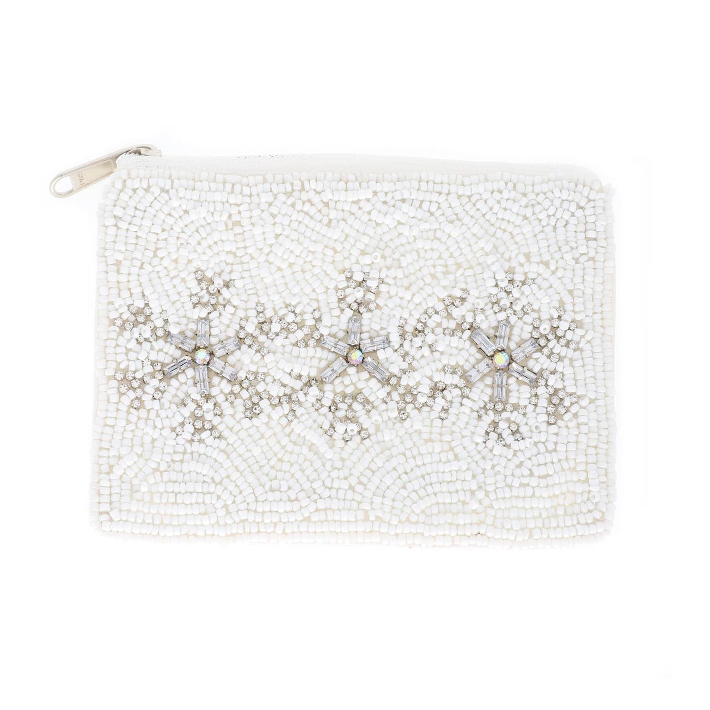 Snowflake Beaded Christmas Coin Purse