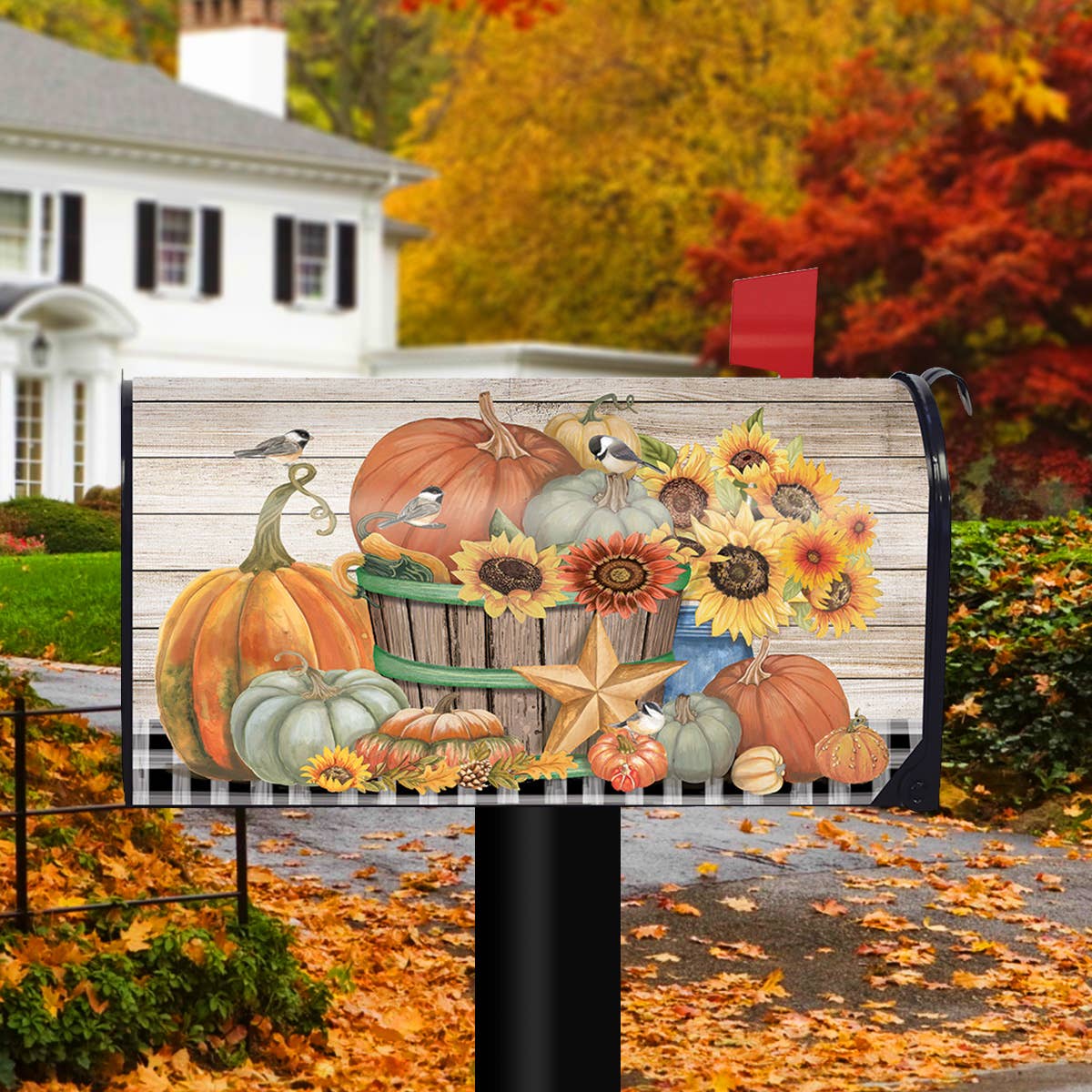Bountiful Bushel Fall Mailbox Cover - Standard Size -