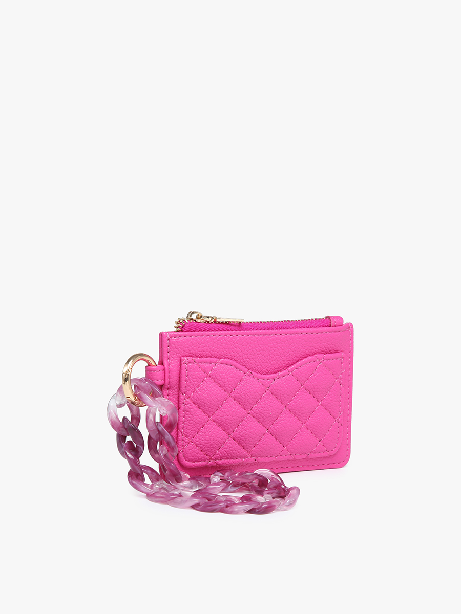 Rhodes Quilted Wallet w/ Chain Bangle - Purple