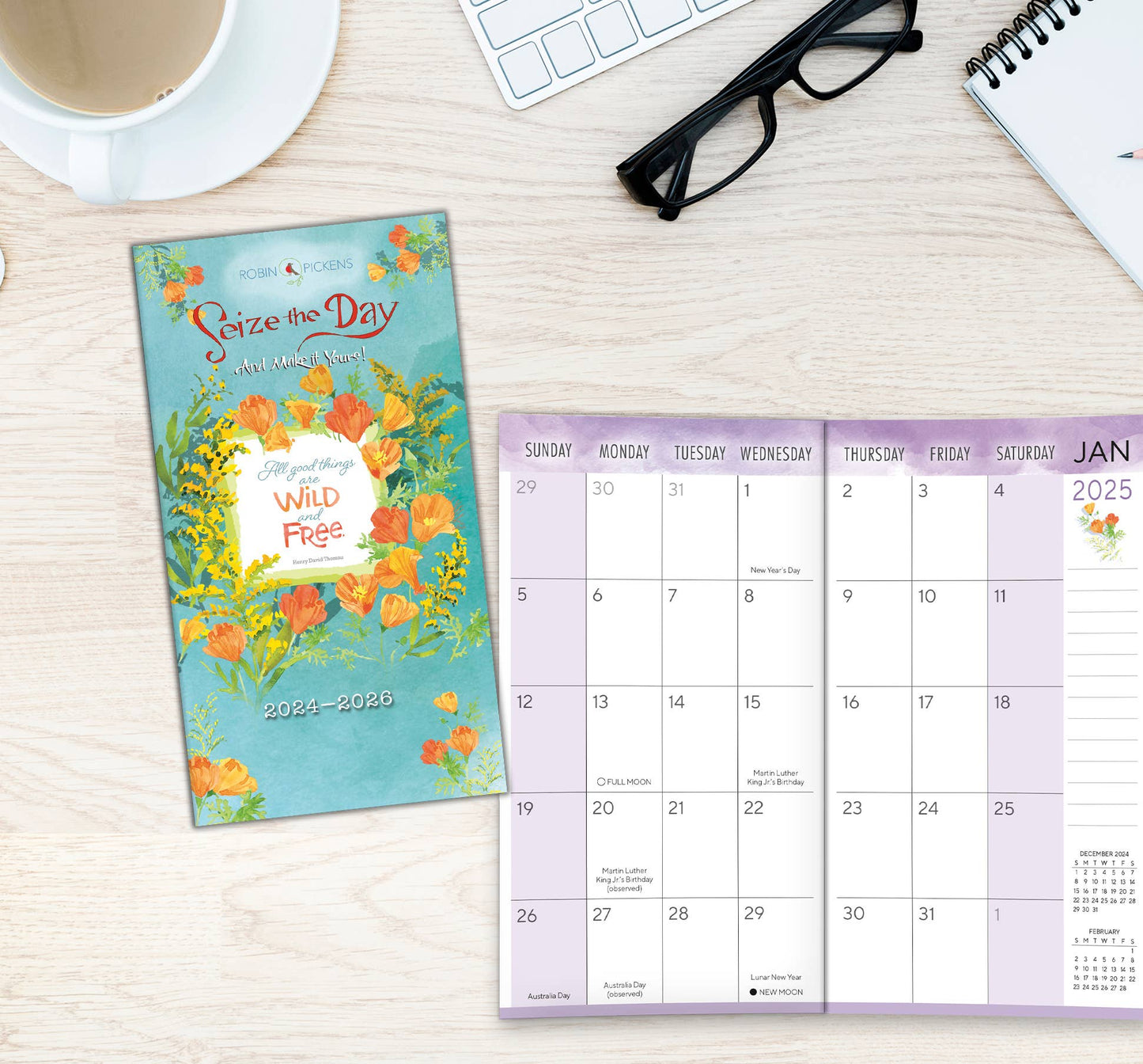 2025 Seize the Day Two-Year-Plus Pocket Planner: Lay-Flat Binding / Weekly / English