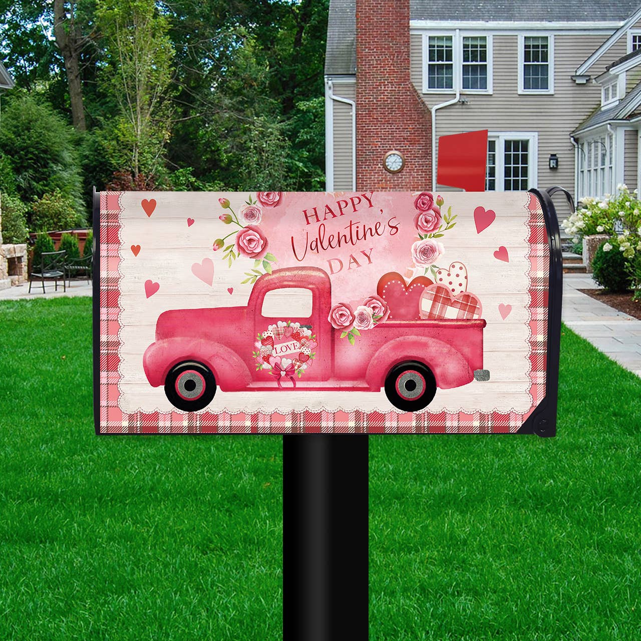 Valentines Love Pickup Mailbox Cover