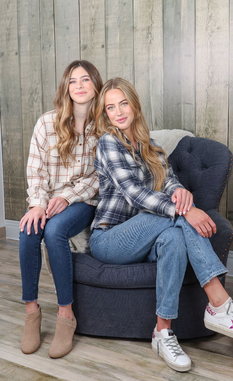 Plaid Shacket - Denim