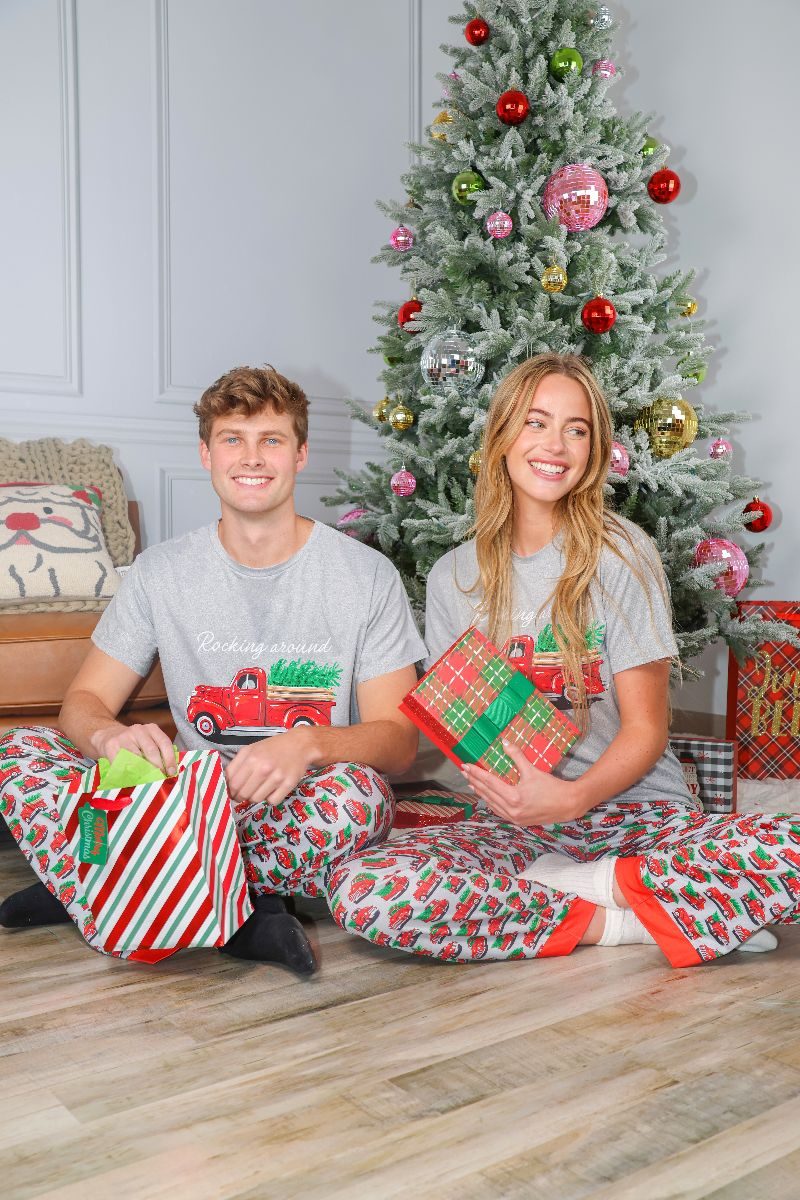 "Rocking Around" Christmas Red Truck Pajama Set