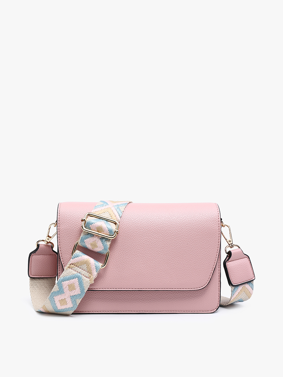M2278 Noah Flapover Crossbody w/ Guitar Strap: Seafoam