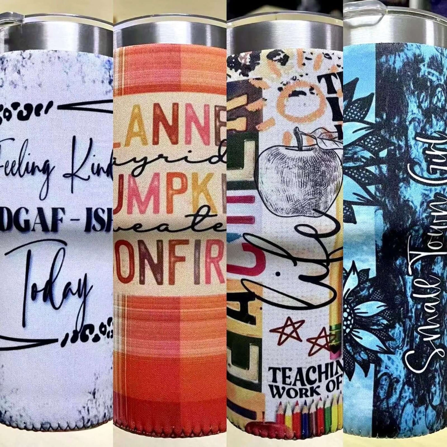 20 OZ Flannels Pumpkins Bonfires Fall Insulated Cup Cover