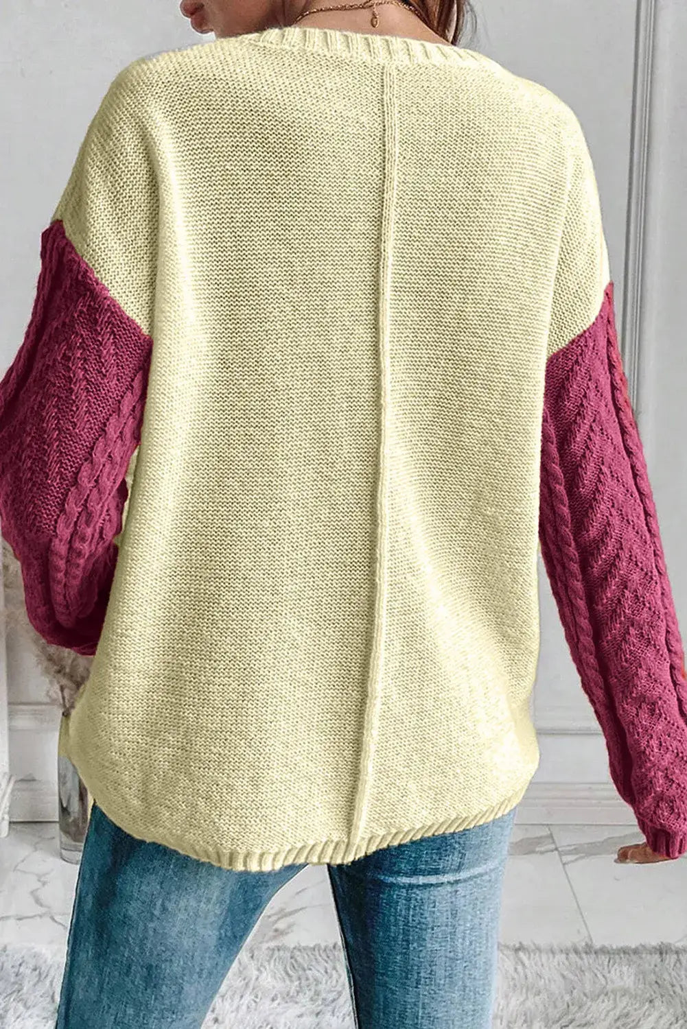 Gold Flame Patched Pocket Drop Shoulder Sweater