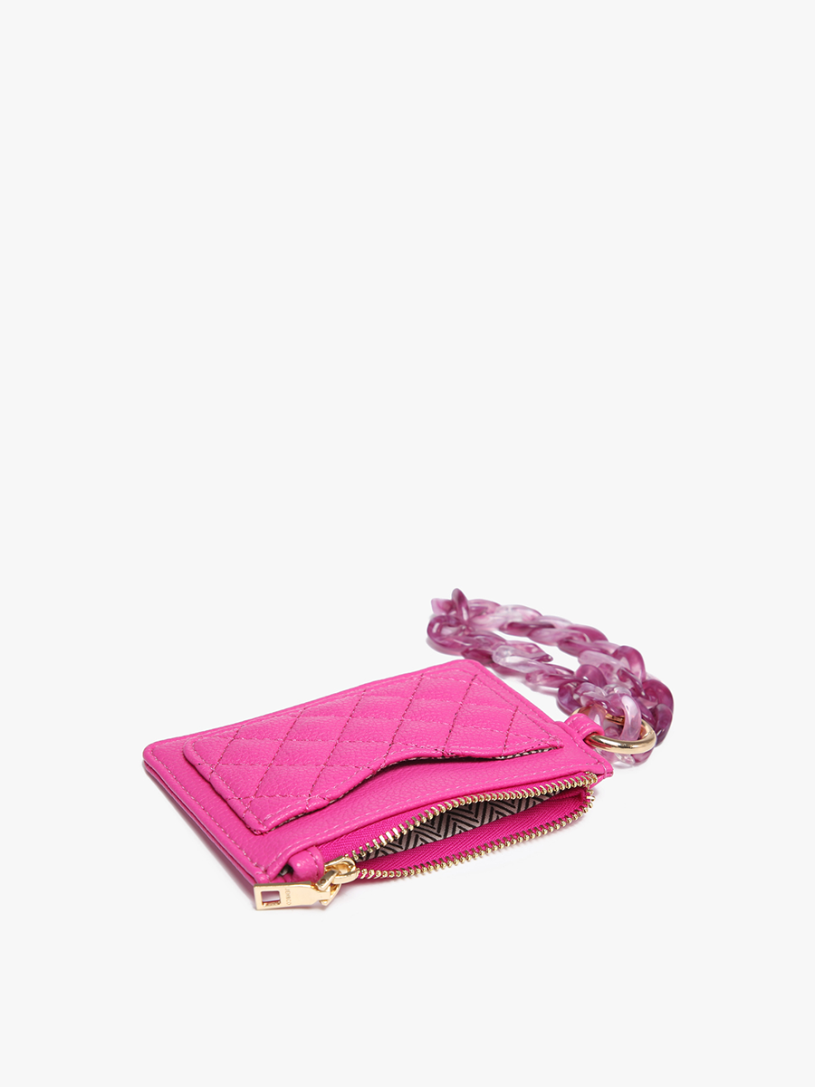 Rhodes Quilted Wallet w/ Chain Bangle - Purple