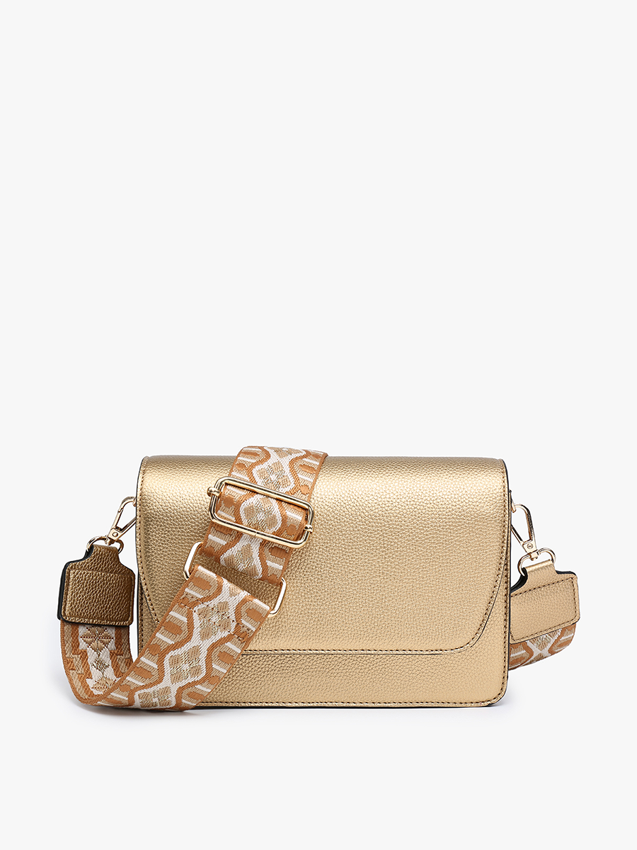 M2278 Noah Flapover Crossbody w/ Guitar Strap: Seafoam