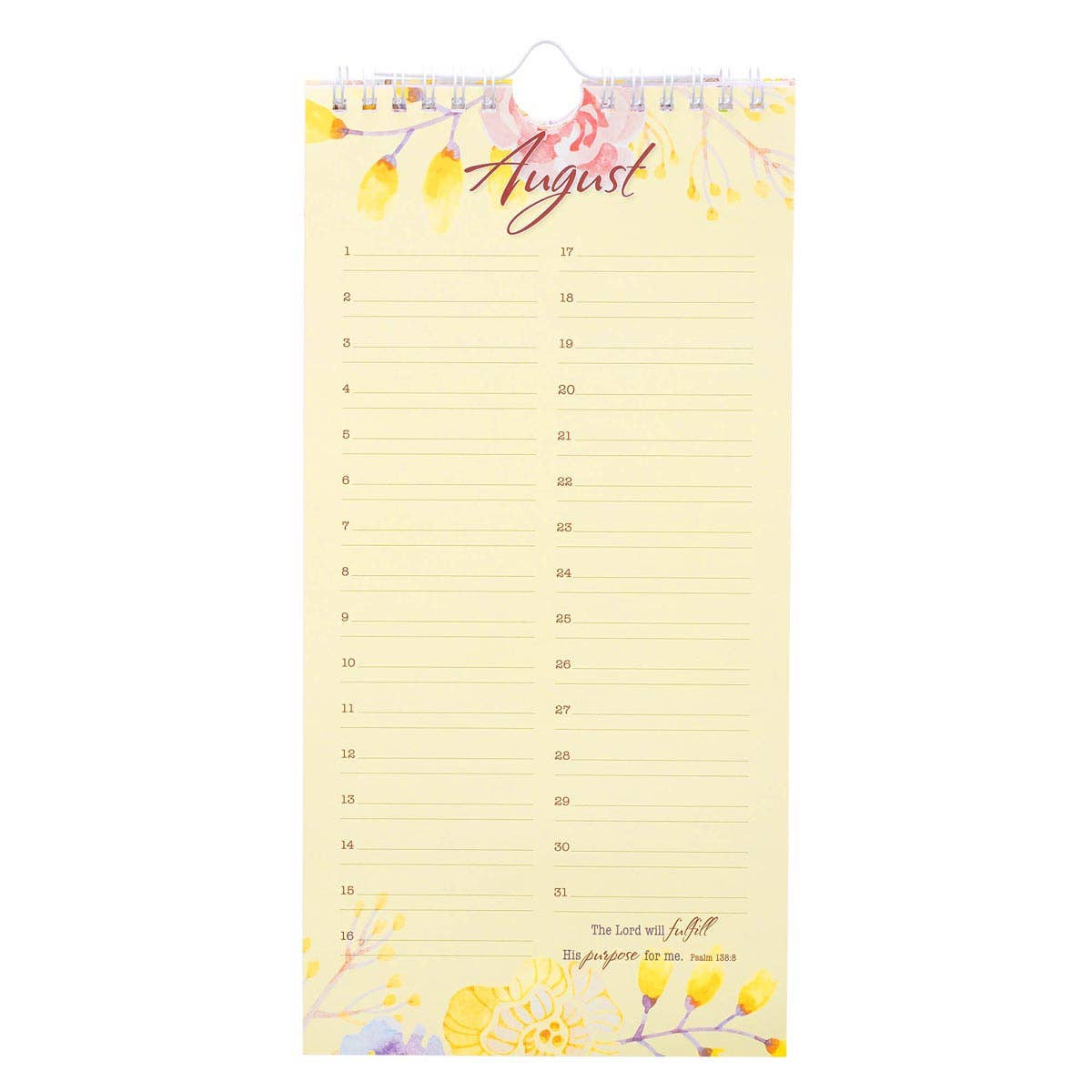 Special Days Calendar Floral Watercolor Everything Beautiful
