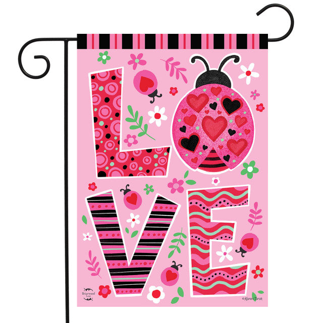 Ladybug Love Garden Flag