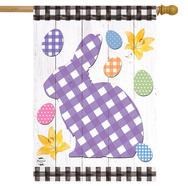 Checkered Spring Bunny House Flag
