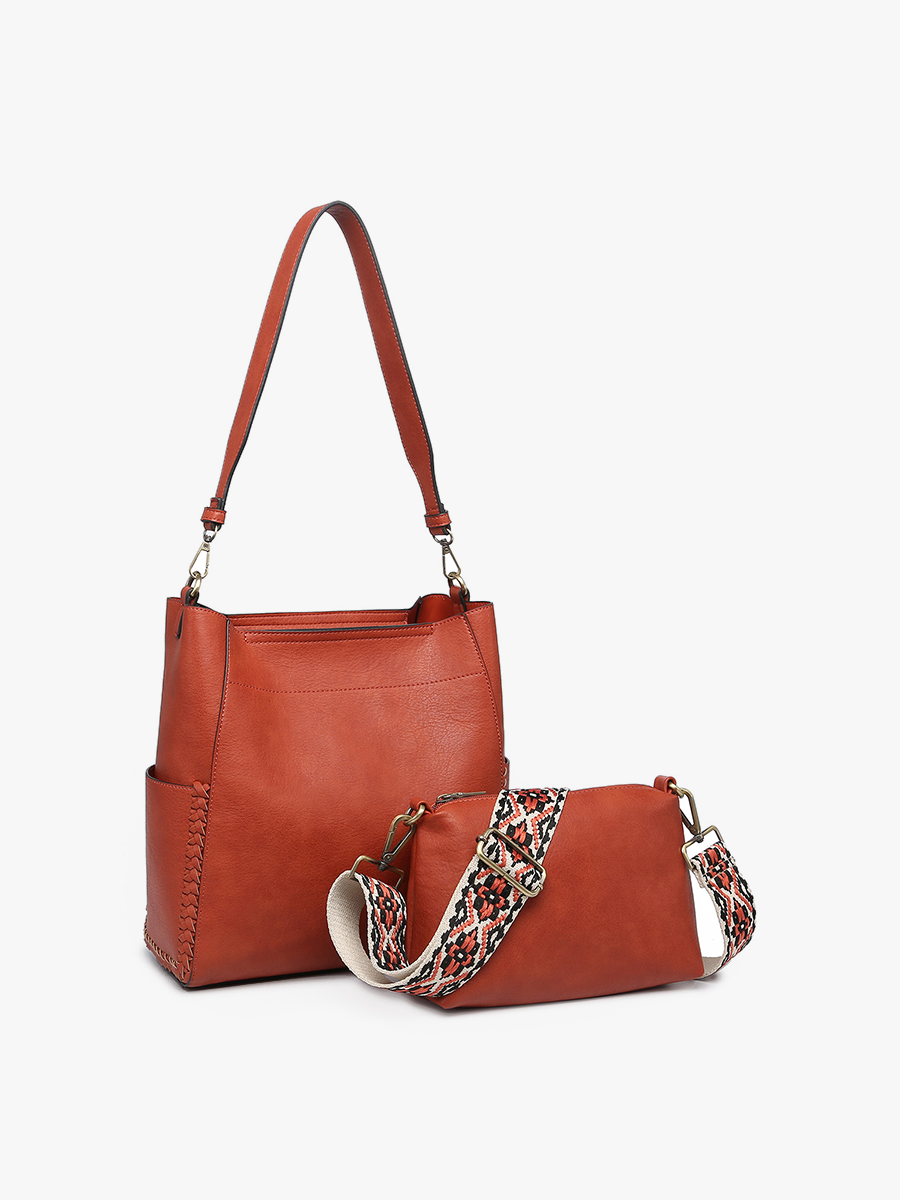M2070 Penny 2-in-1 Bucket Bag w/ Guitar Strap: Melon