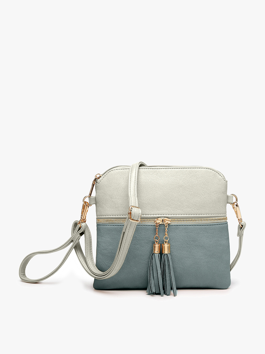 M1785 Tara Double Zip Crossbody/Wristlet: Penny