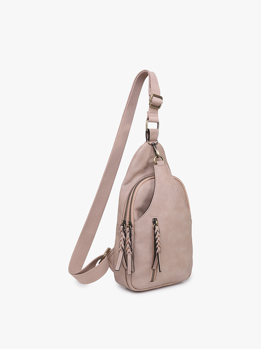 M2342 Nikki Dual Compartment Sling Pack Bag: Wine