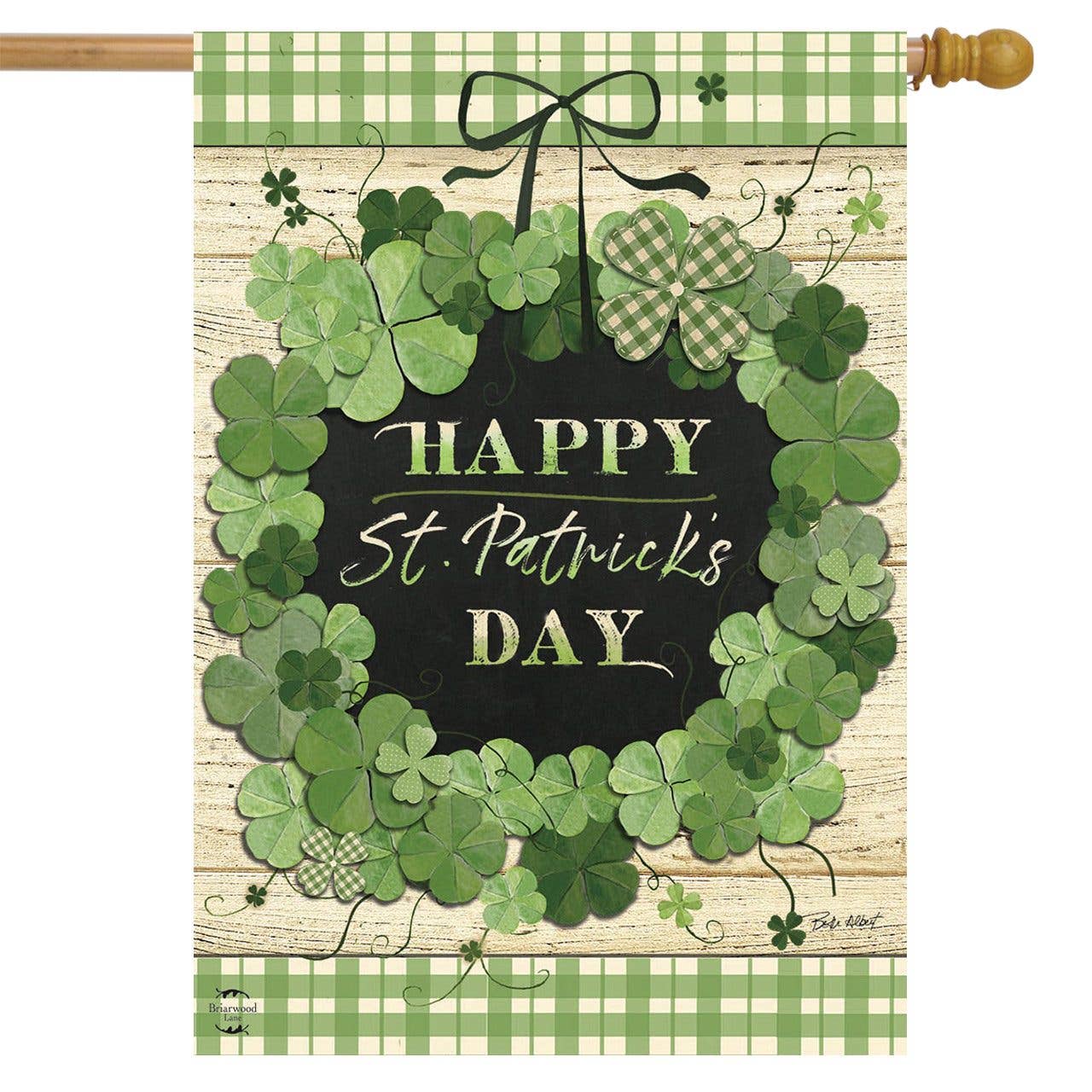 Lucky Wreath St. Patrick's Day House Flag
