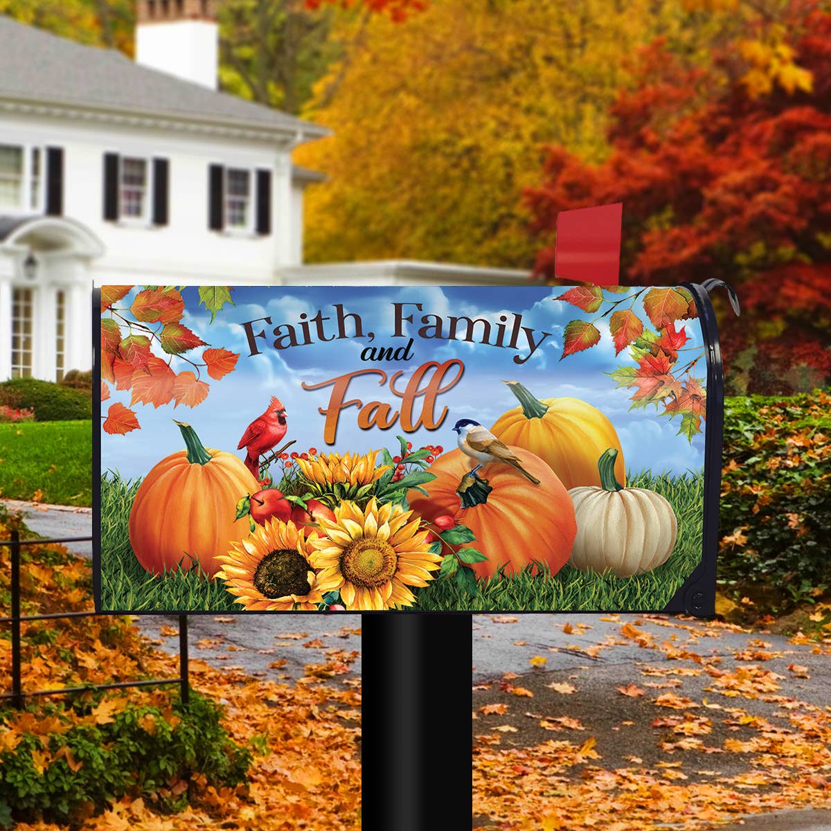 Faith Family and Fall Mailbox Cover - Standard Size -