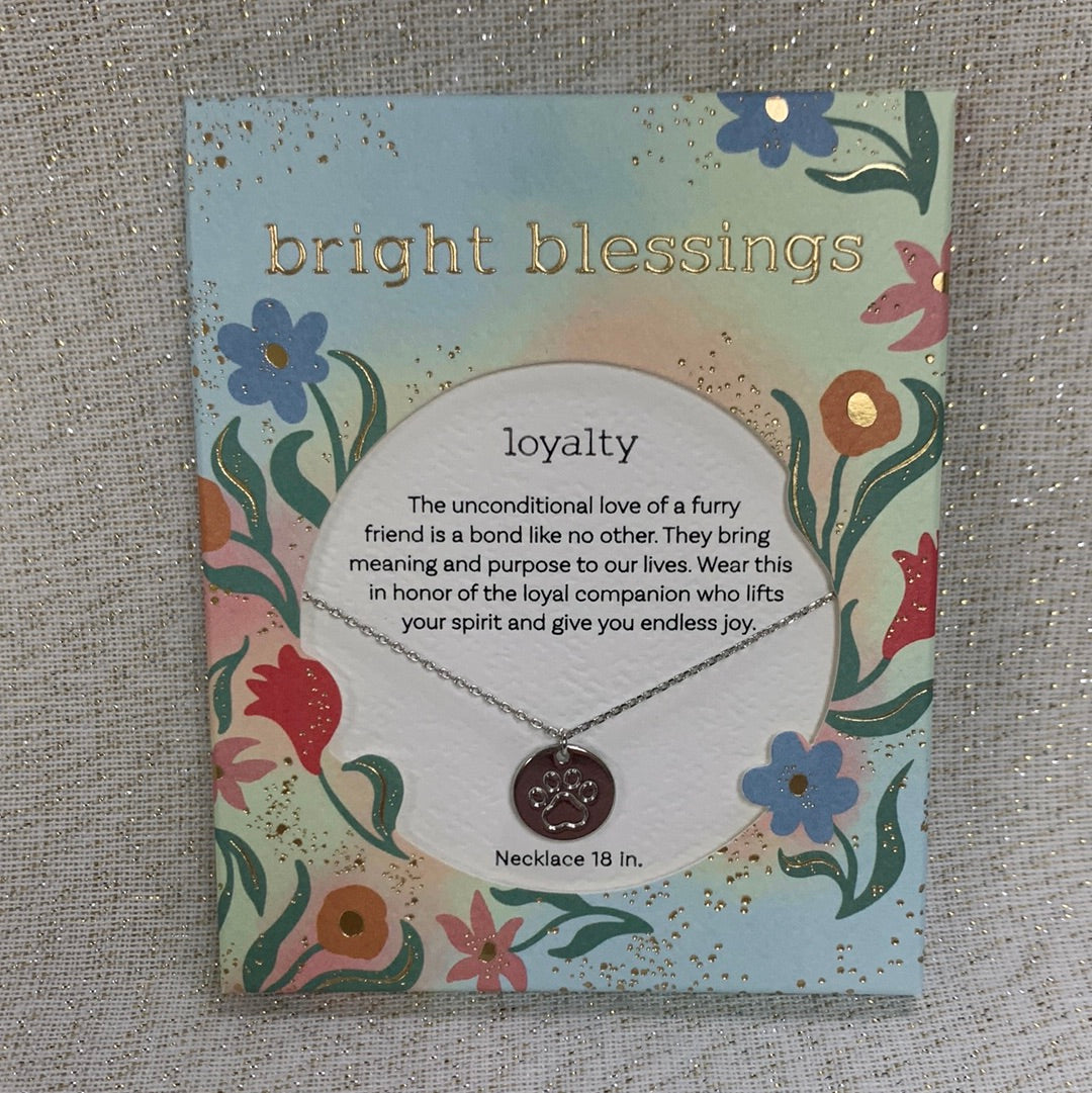 Bright Blessings Necklace - Loyalty (Paw Print)