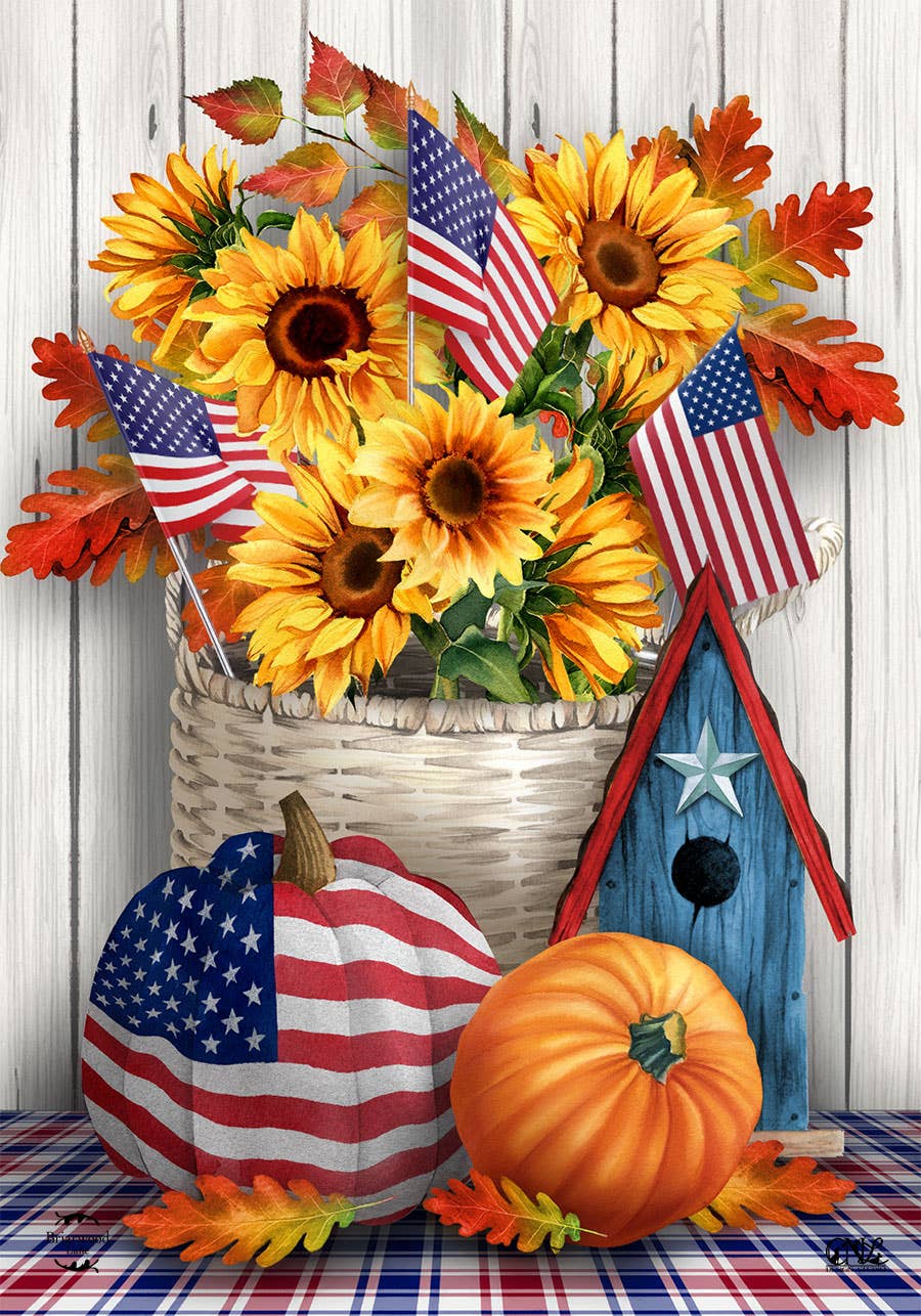 American Autumn Garden Flag 12" x 18" Briarwood Lane