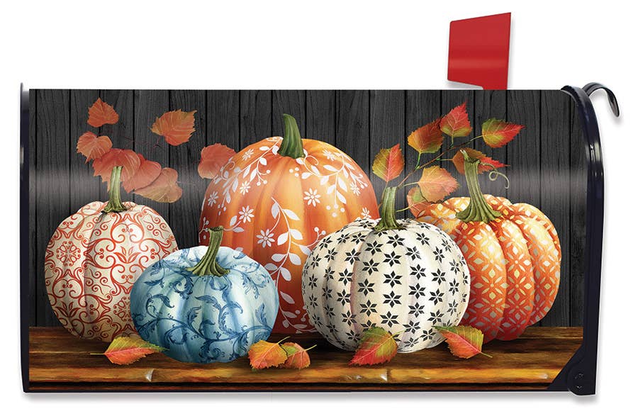 Elegant Pumpkins Fall Mailbox Cover - Standard Size -