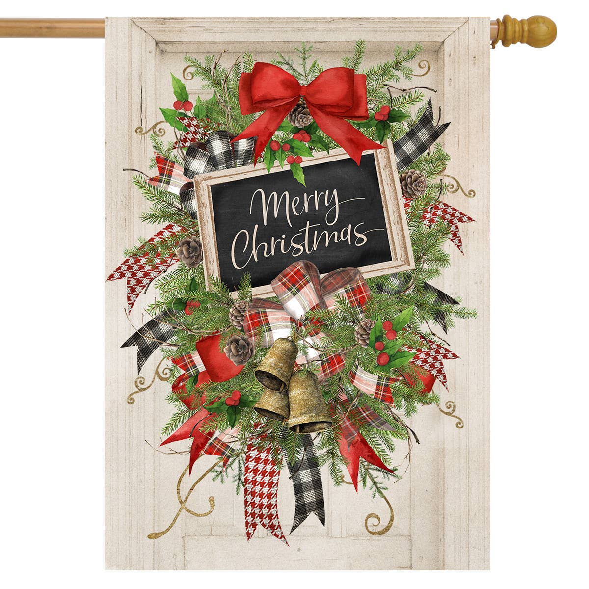 Christmas Swag House Flag