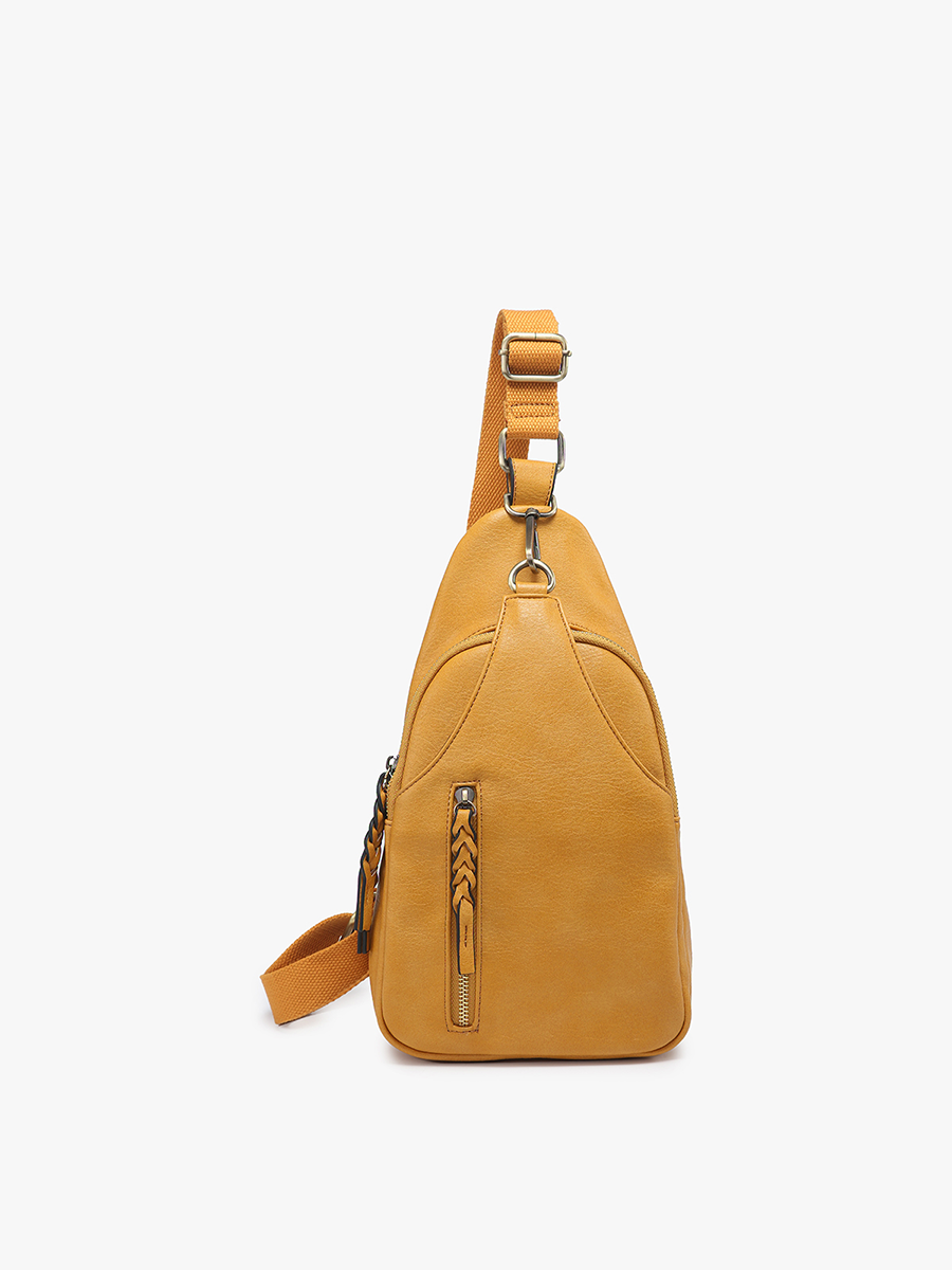 M2342 Nikki Dual Compartment Sling Pack Bag: Brown