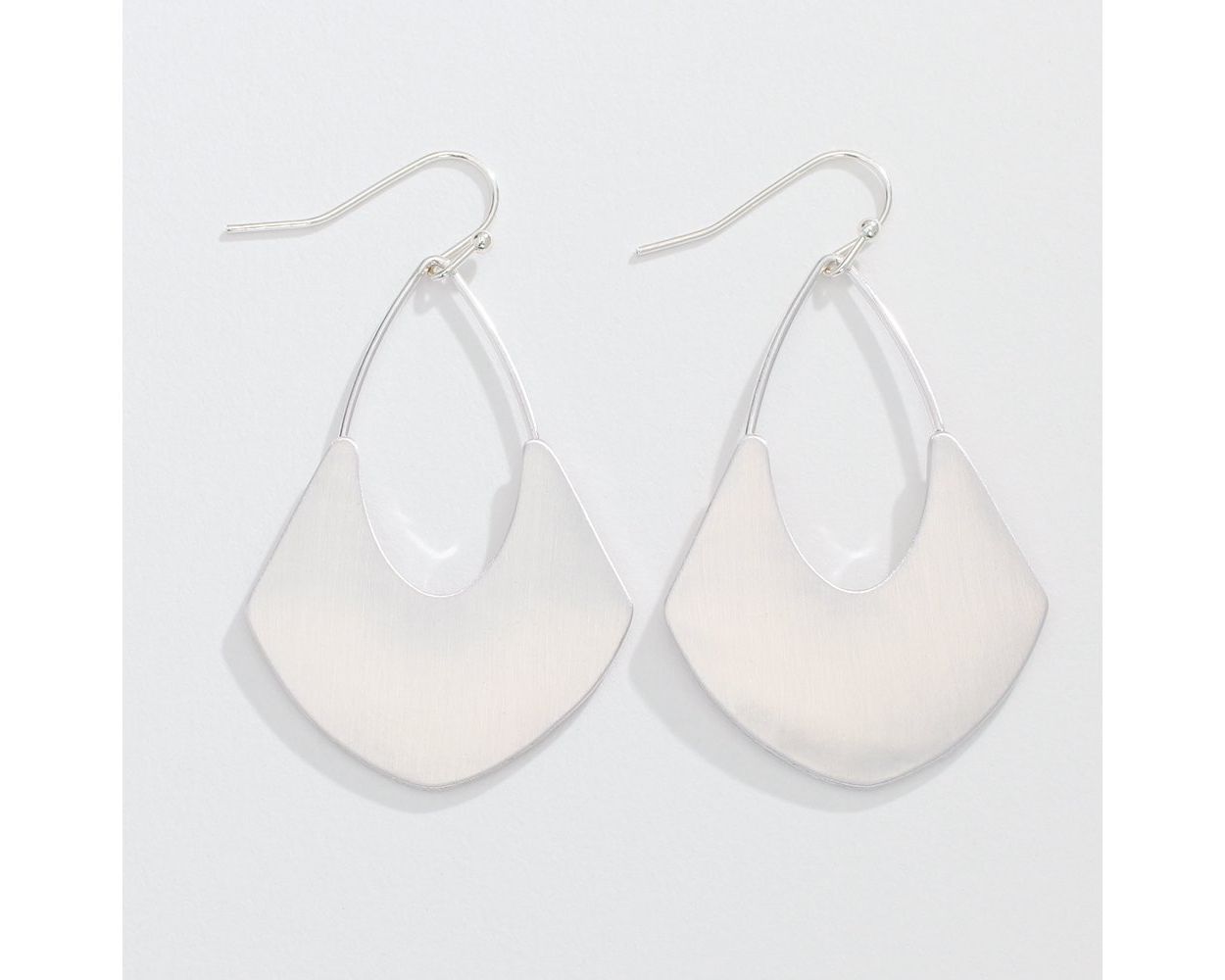 Brushed Silver Drop Earrings