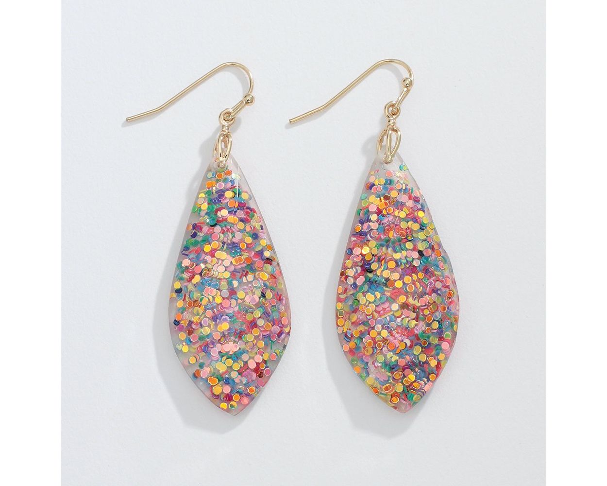 Multi Glitter Resin Drop Earrings