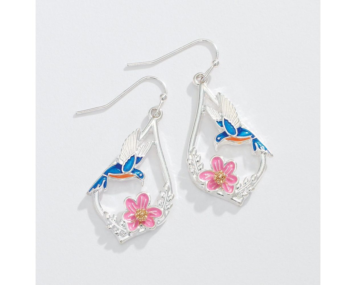 Silver Hummingbird Earrings