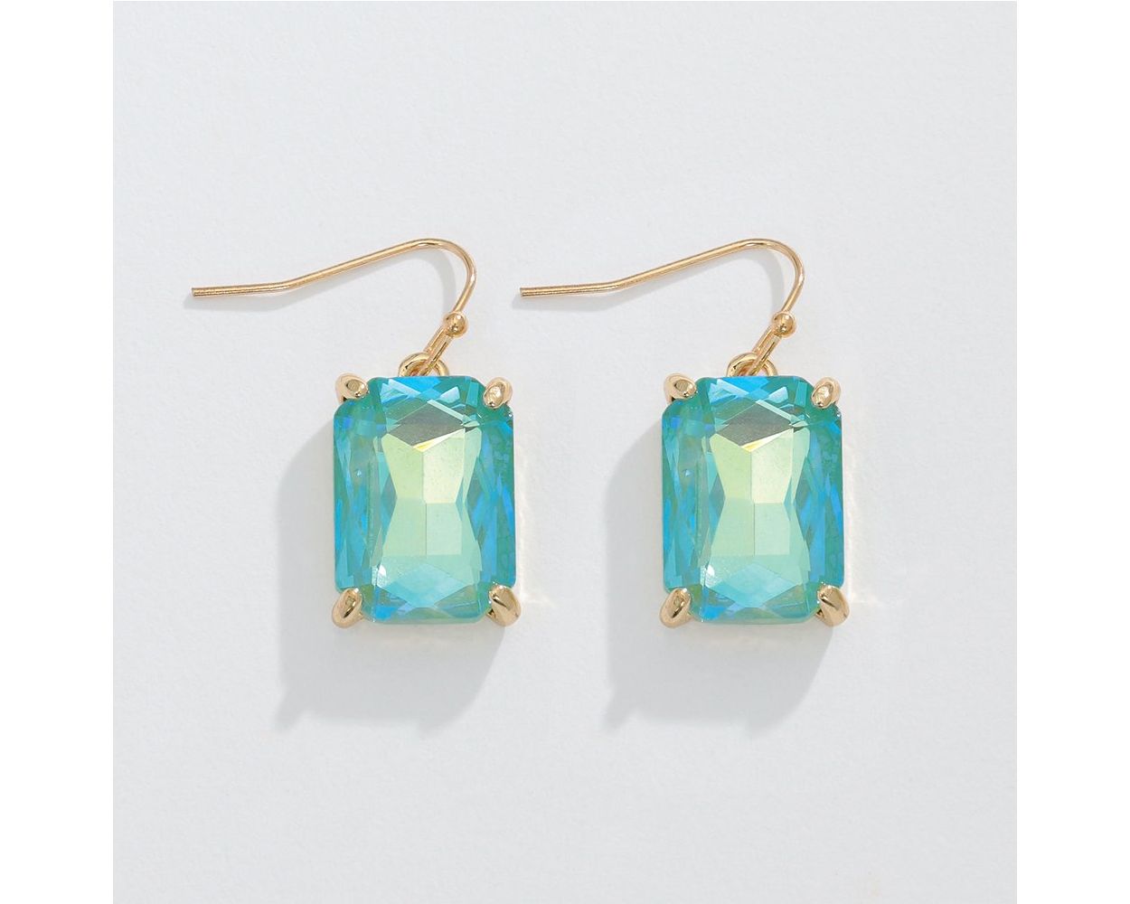 Aqua Faceted Crystal Earrings