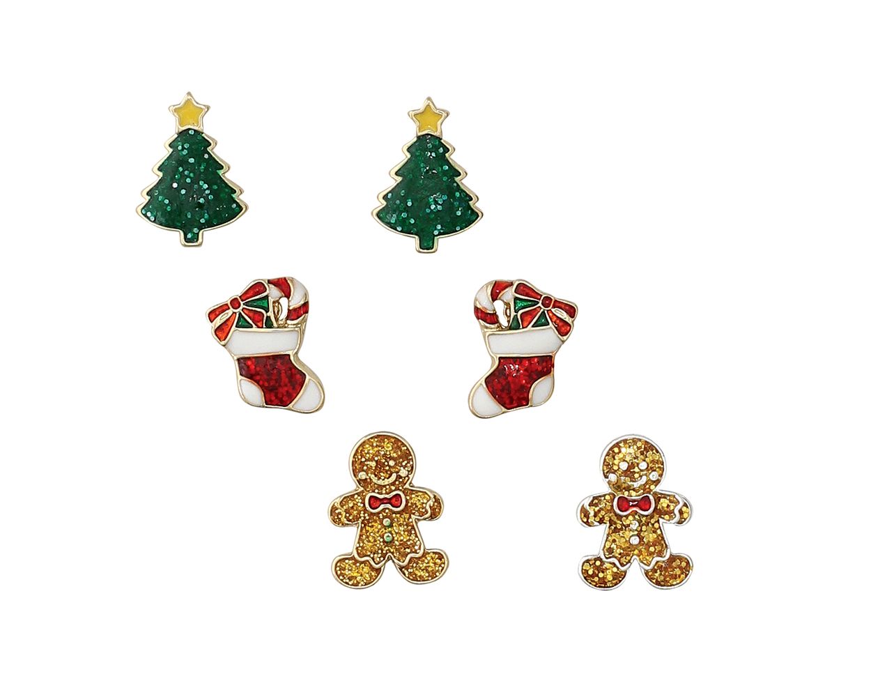 Christmas Trio Earrings (Trees, Stockings, Gingerbread Man)