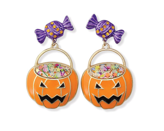 Jack-O-Lanterns with Candy Earrings