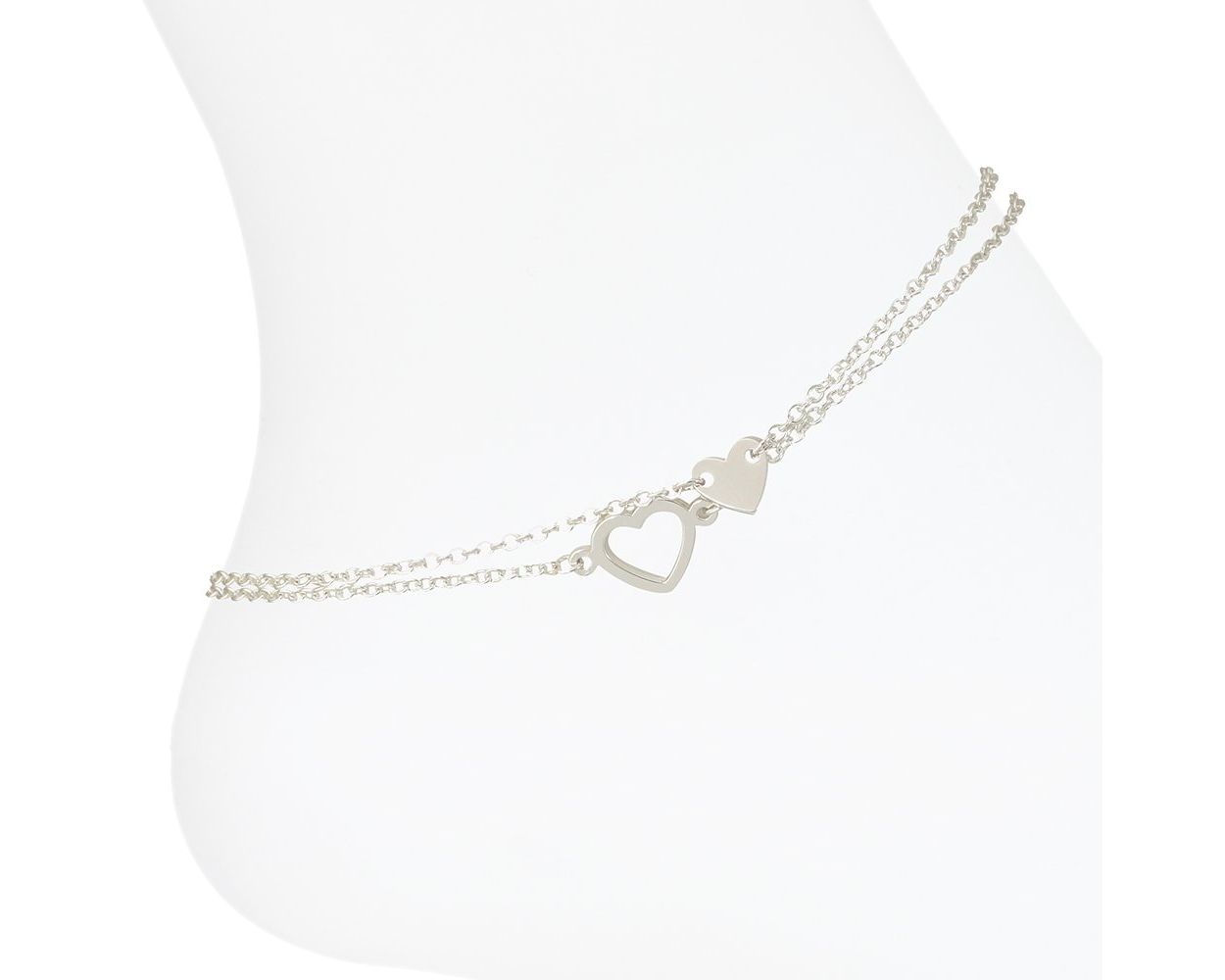 Silver Hearts Anklet
