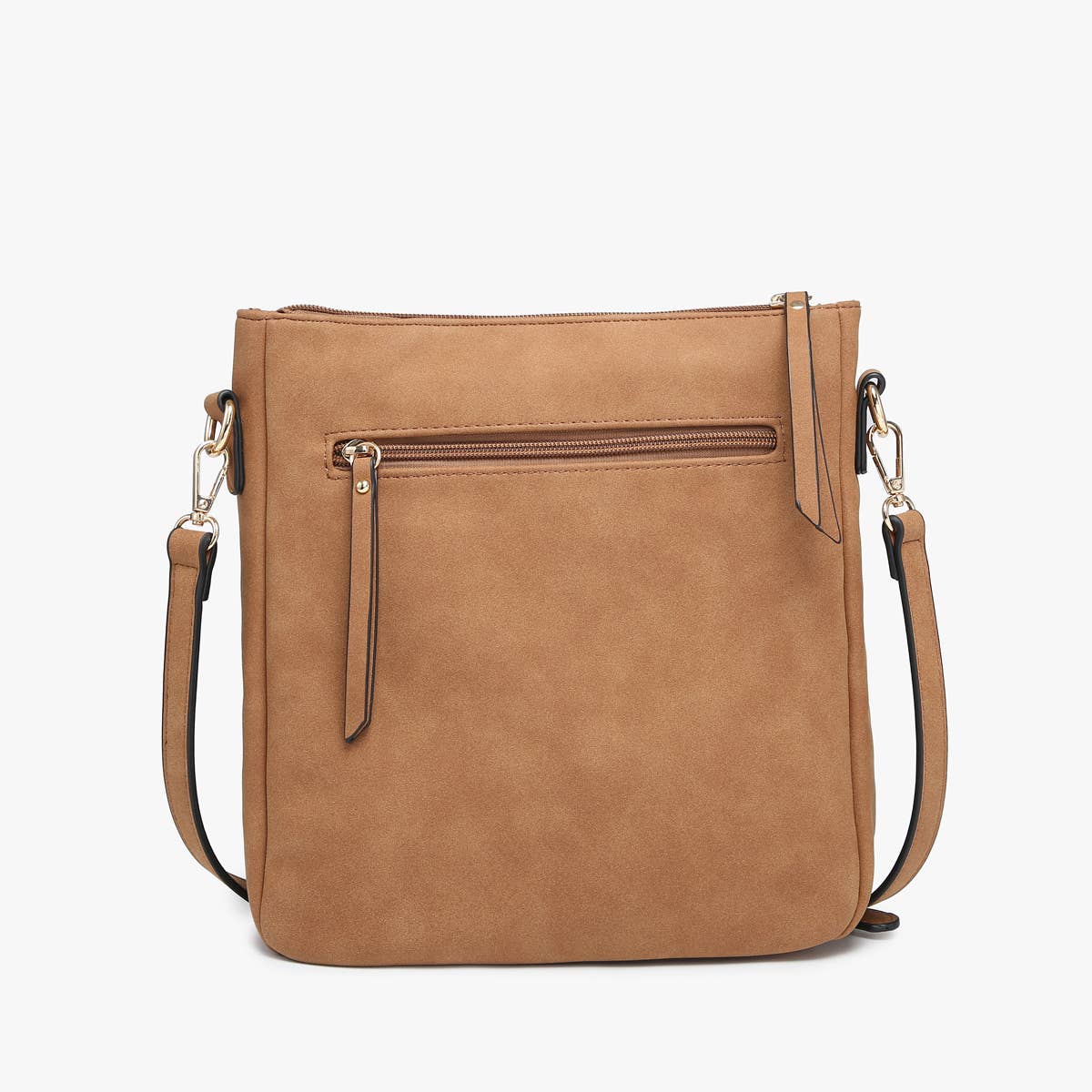 Layla Faux Suede Whipstitch Crossbody w/ Tassel: Mauve