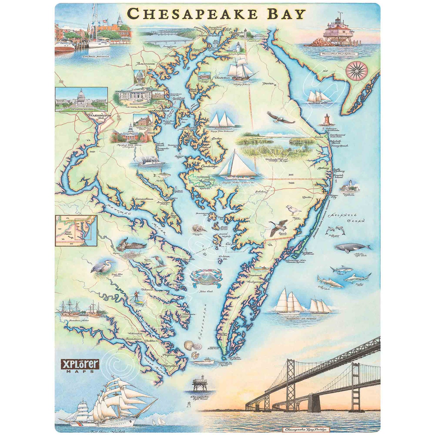 Chesapeake Bay Map Wood Sign