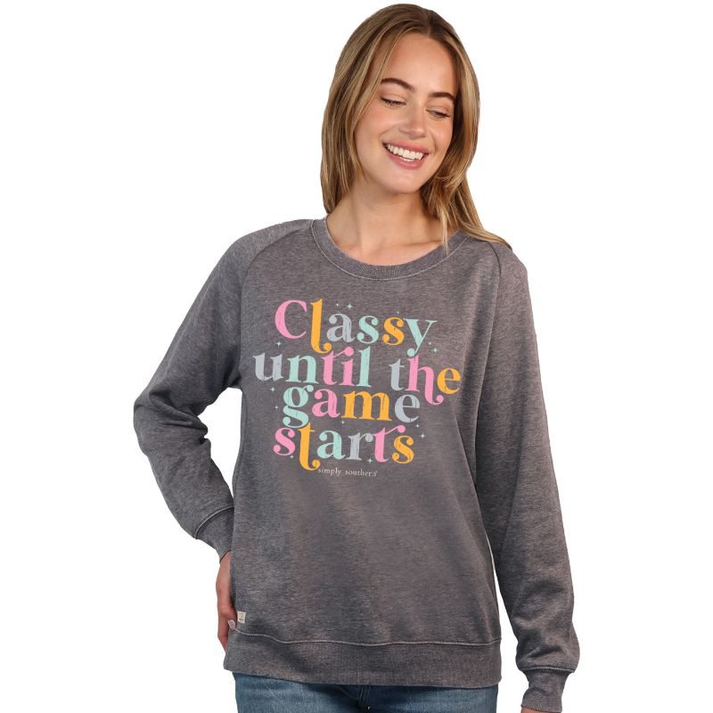 "Classy Until The Game Starts" Crew Pullover