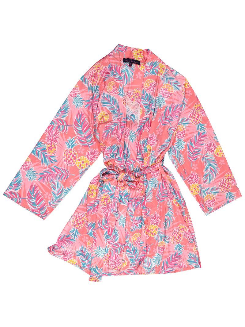 Zig Zag Pineapple Print Women's Robe