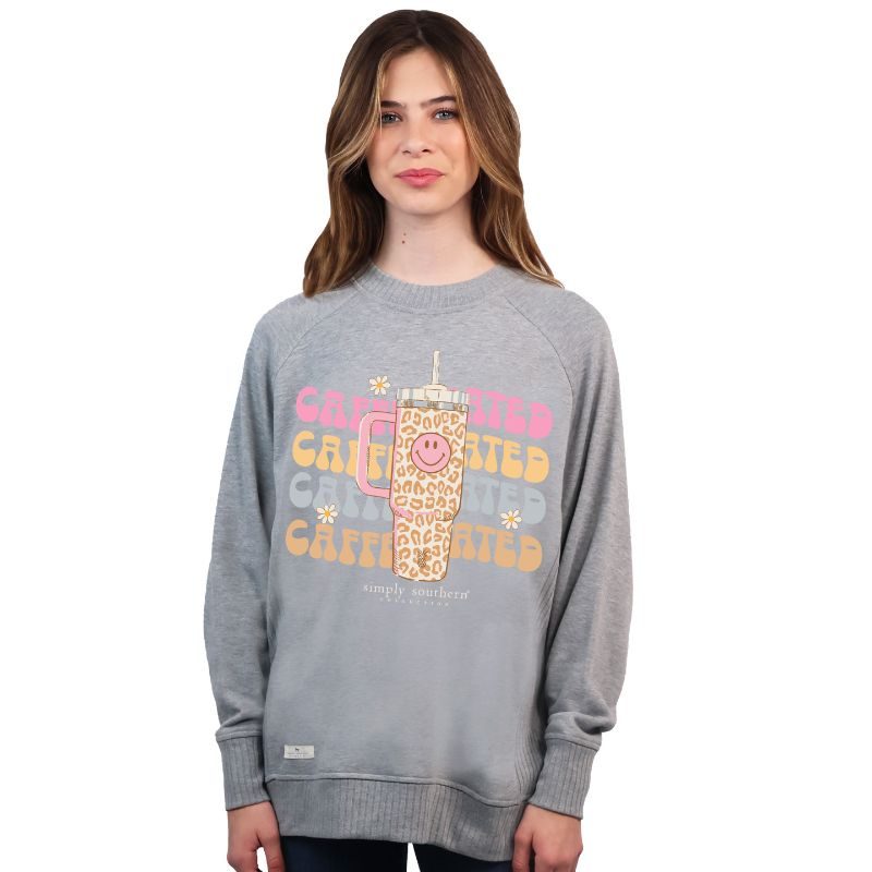 "Caffeinated" Ribbed Crewneck