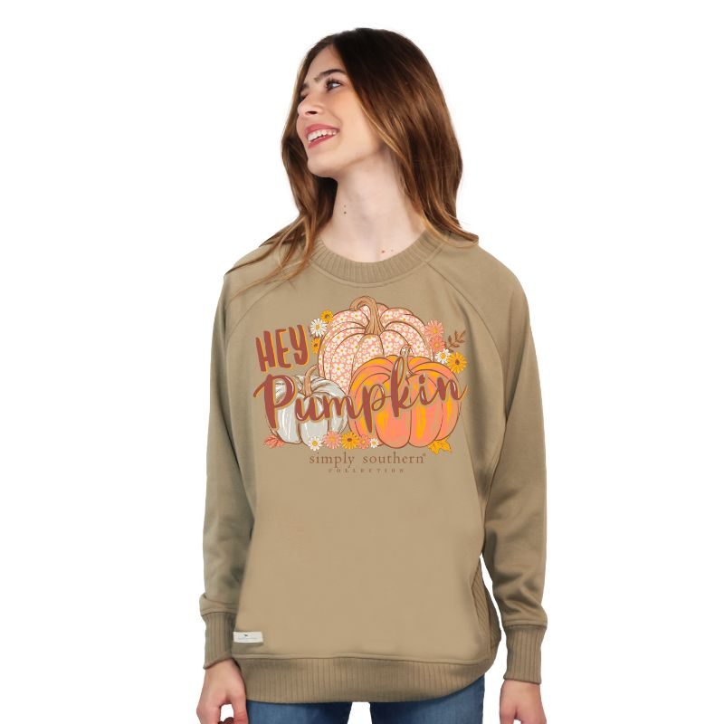 "Hey Pumpkin" Ribbed Crew Pullover