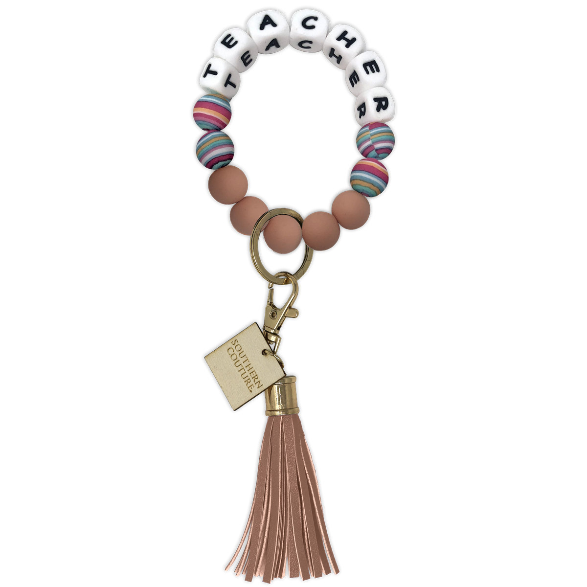 Beaded Bracelet Key Chains (Assorted Colors)