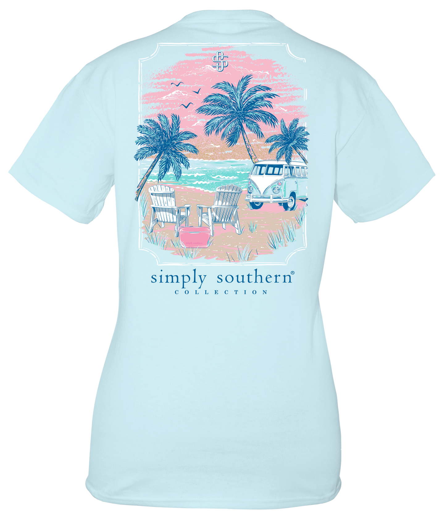 Bus, Beach and Palm Shirt