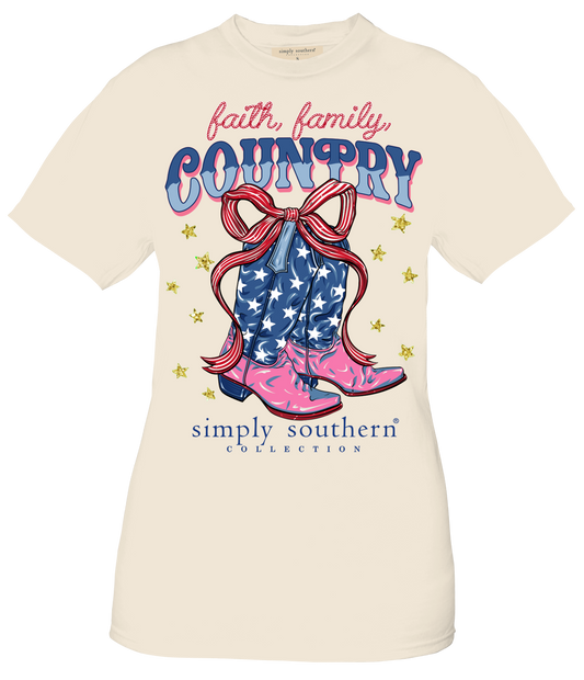 "Faith, Family, Country" Cowgirl Boots Shirt