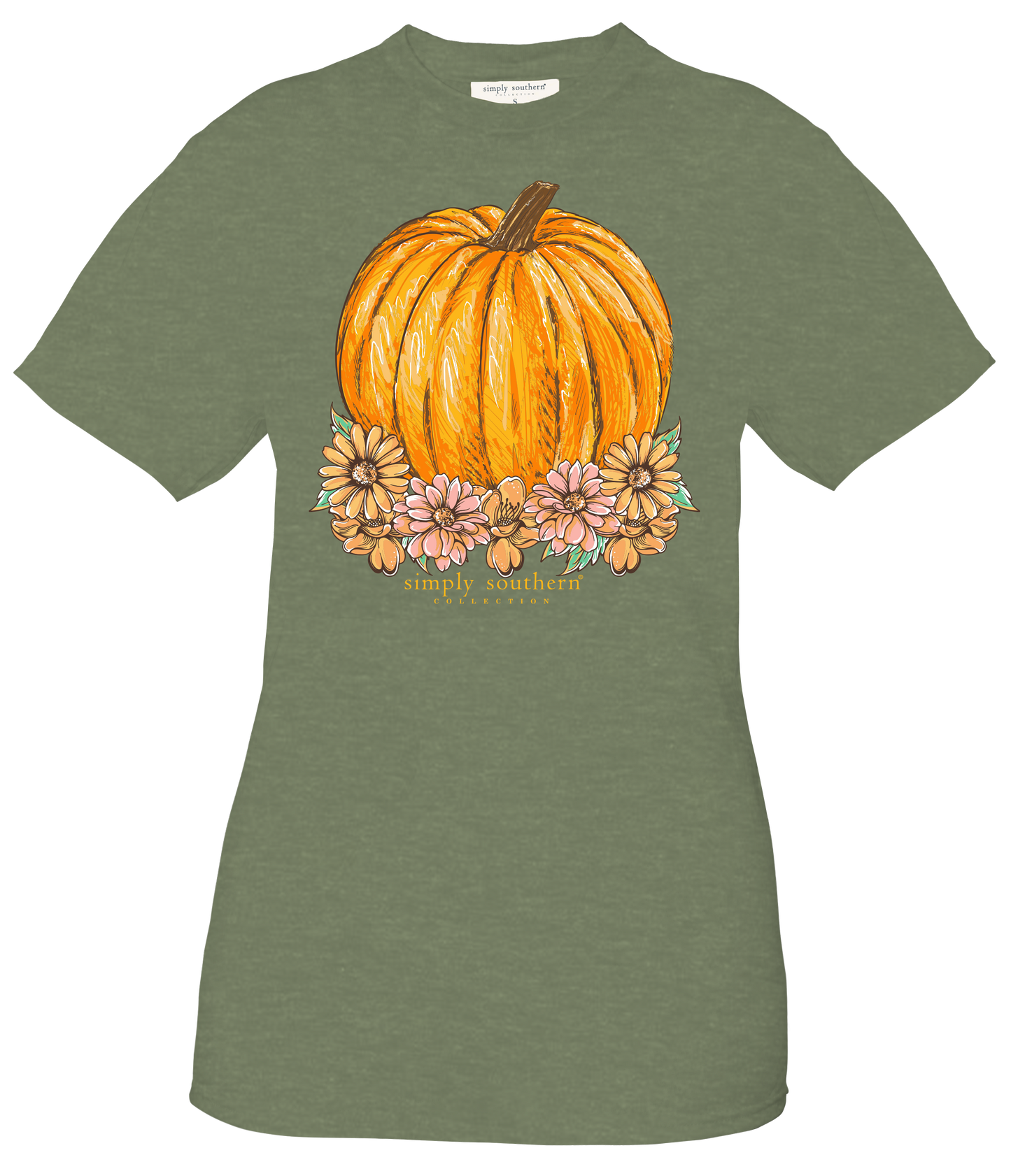 Pumpkin and Flowers Shirt
