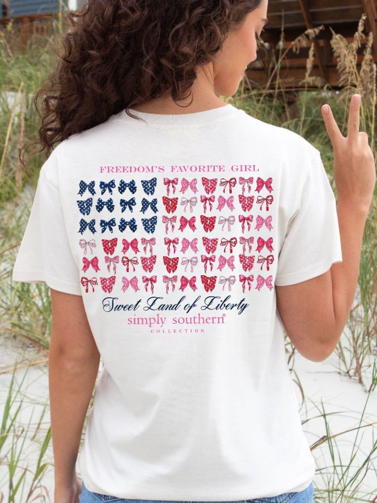 "Freedom's Favorite Girl" Bow Flag Shirt