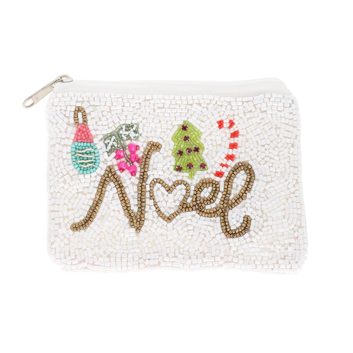 Noel Jeweled Beaded Christmas Coin Purse