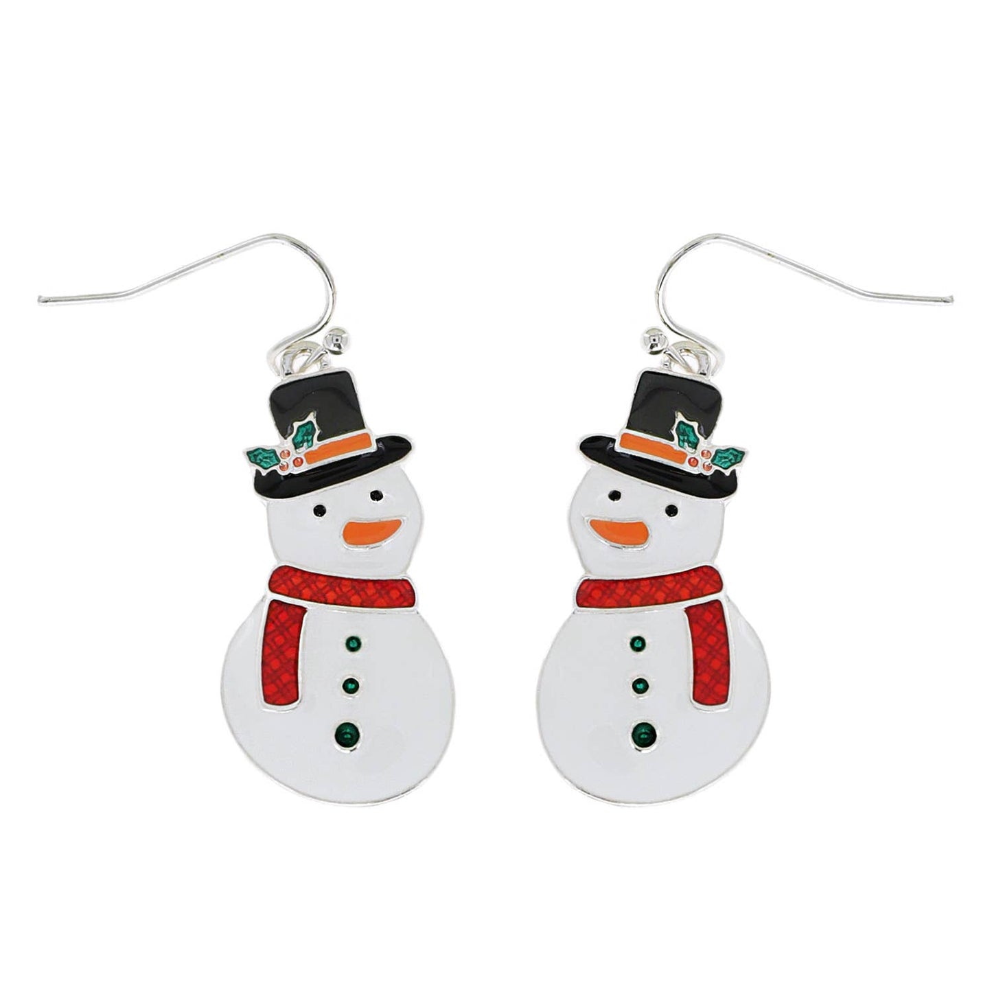 Santa Christmas Enamel Dangle Earrings