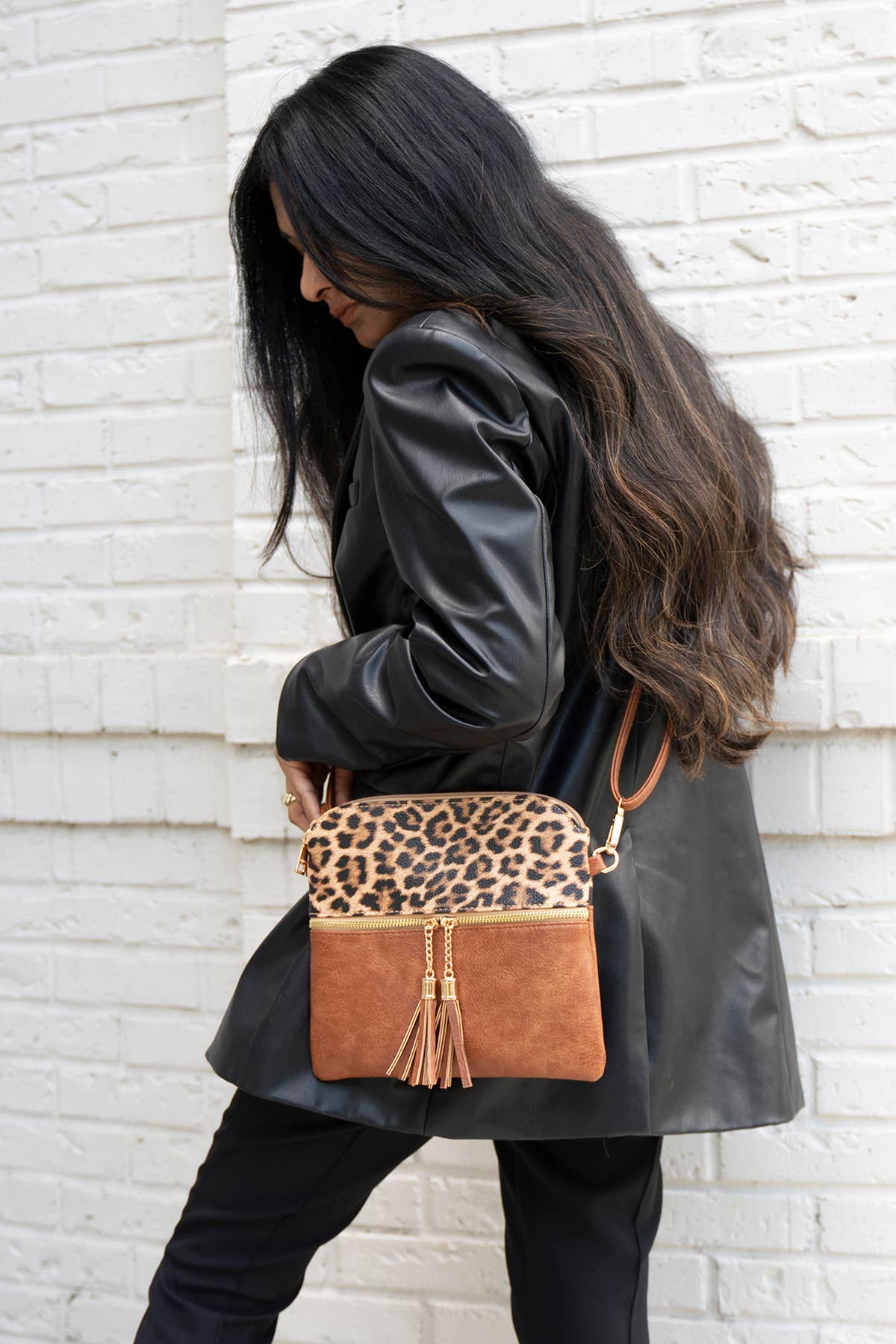 M1785 Tara Double Zip Crossbody/Wristlet: Penny